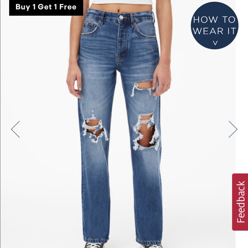 Brand New Aeropostale 90’s baggy Medium Wash Blue Jeans, Size 4 Regular